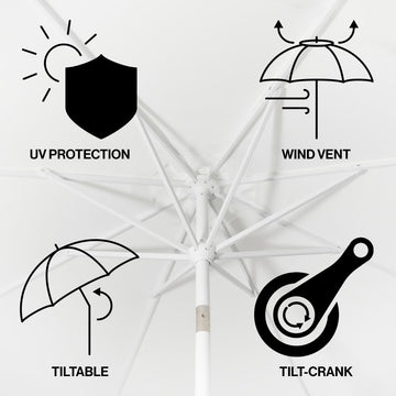 Baiona 9 ft. Classic MidCentury Market Patio Umbrella